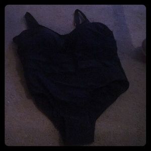 One piece sheer midsection bathing suit